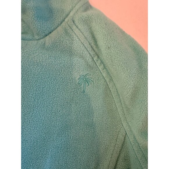 Lilly Pulitzer Womens Light mint Blue Full-Zip Fleece Jacket M With Palm Tree Lo - Picture 2 of 11